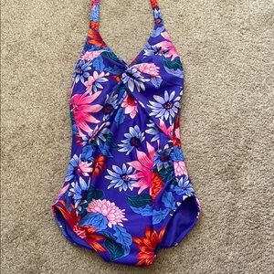 Old Navy Floral Maternity One Piece in Purple and Pink
